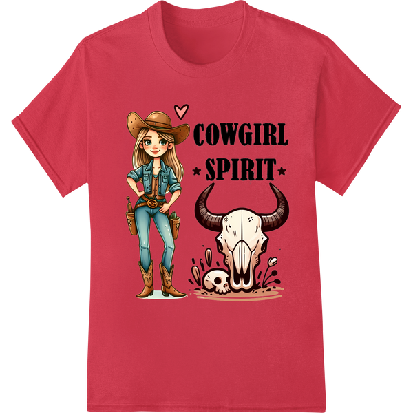 Unleash Your Inner Cowgirl: Bold Western DTF Print on red shirt - SUPERDTF-DTF Prints-DTF Transfers-Custom DTF Prints