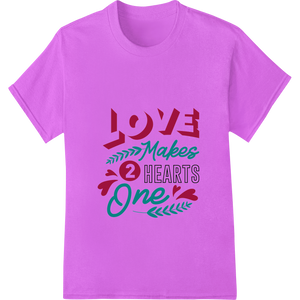 Innovative high-quality t-shirt printing design on Love Makes 2 Hearts One: Valentine's Day DTF Print Transfer