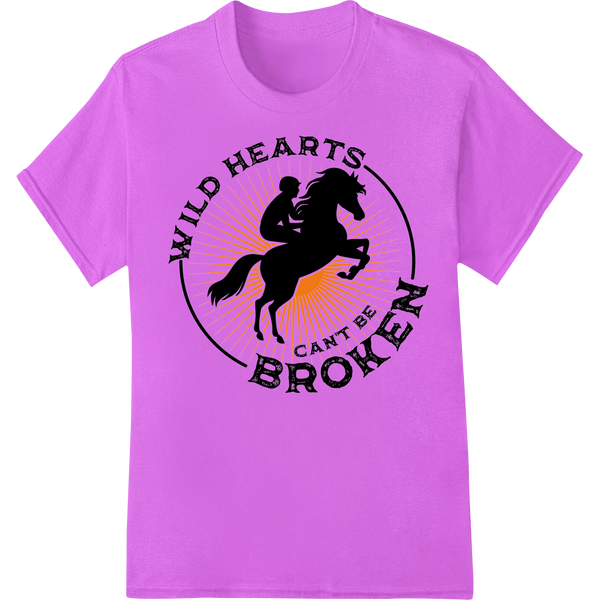 Untamed Spirit: Horse Racing DTF Print Heat Transfer on purple shirt - SUPERDTF-DTF Prints-DTF Transfers-Custom DTF Prints