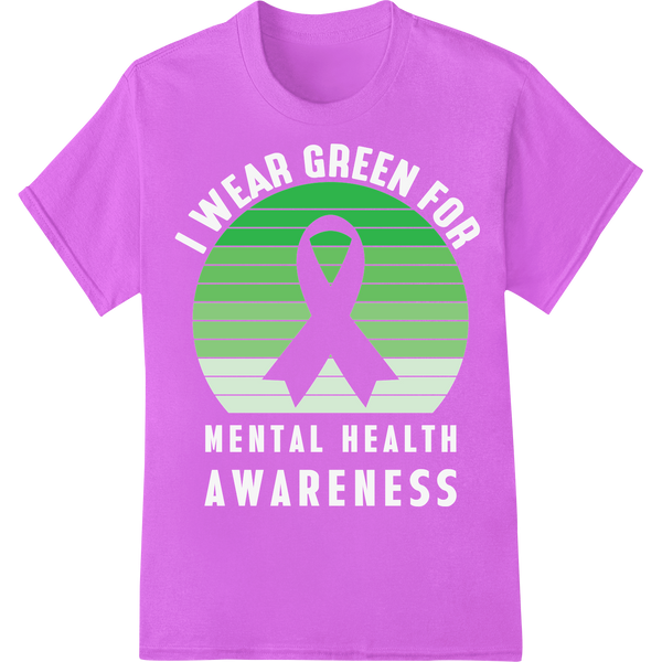 Lime Green Ribbon: Support Mental Health Awareness on purple shirt - SUPERDTF-DTF Prints-DTF Transfers-Custom DTF Prints