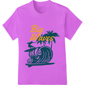 Ride the Big Waves: Surfer Silhouette DTF Print Transfer made with premium professional DTF printing