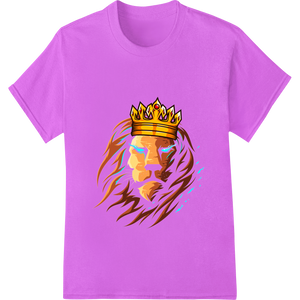 Vibrant innovative apparel printing print on Fierce Lion King Heat Transfer - Unleash Your Inner Leader