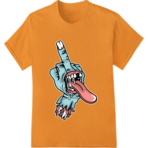 Vibrant DTF heat transfers print on Zombie Hand Tongue Out DTF Print Heat Transfer