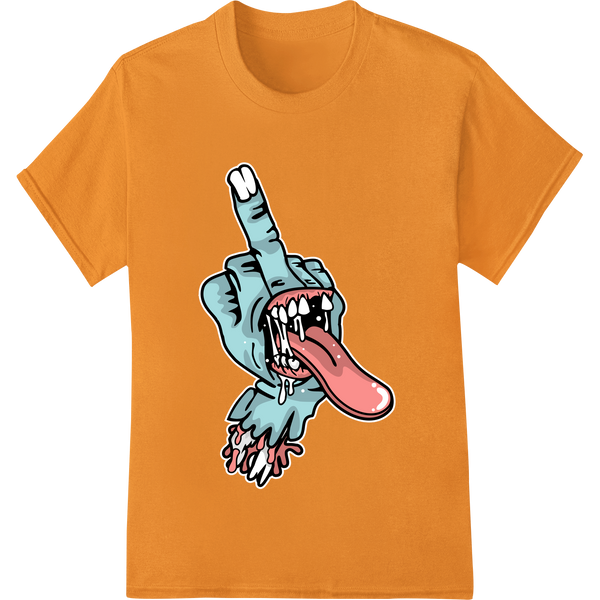 Vibrant DTF heat transfers print on Zombie Hand Tongue Out DTF Print Heat Transfer