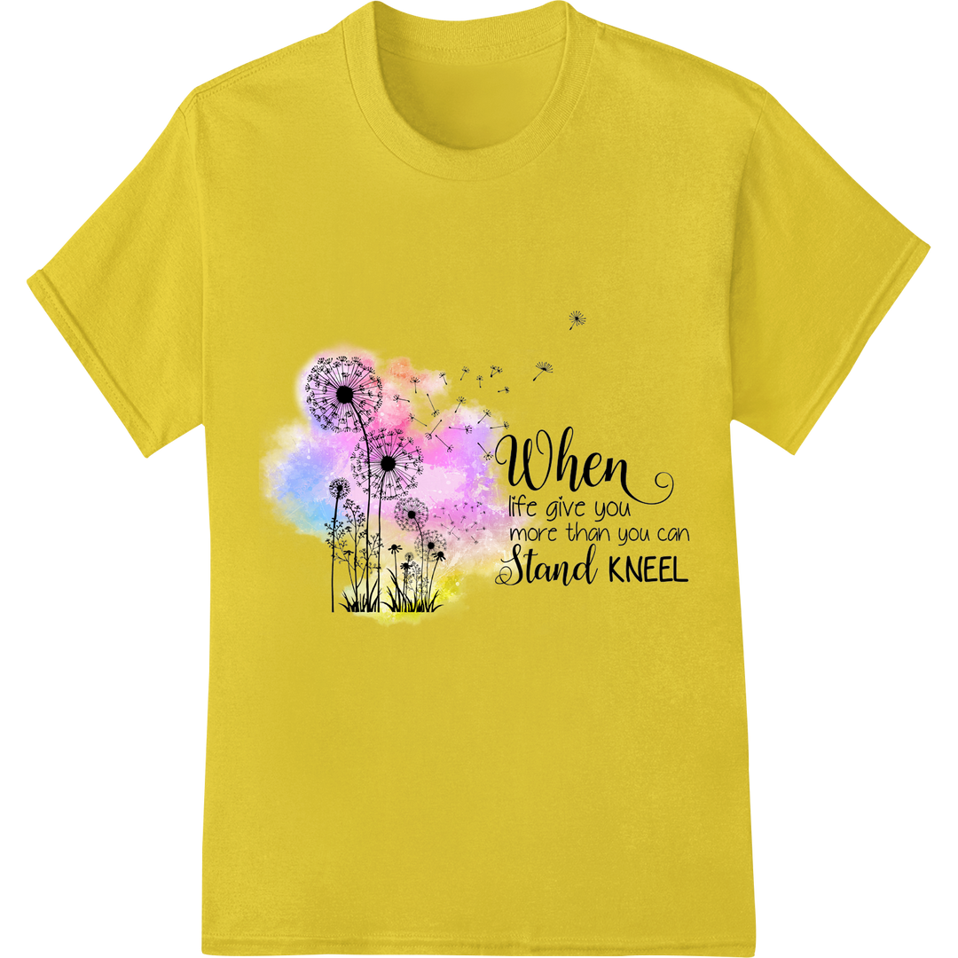 Retro Floral Inspiration: Motivational DTF Print Transfer on yellow shirt - SUPERDTF-DTF Prints-DTF Transfers-Custom DTF Prints