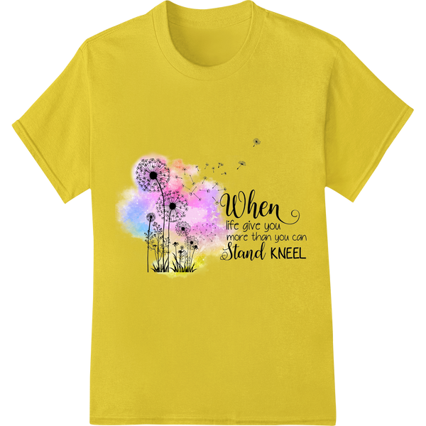 Retro Floral Inspiration: Motivational DTF Print Transfer on yellow shirt - SUPERDTF-DTF Prints-DTF Transfers-Custom DTF Prints