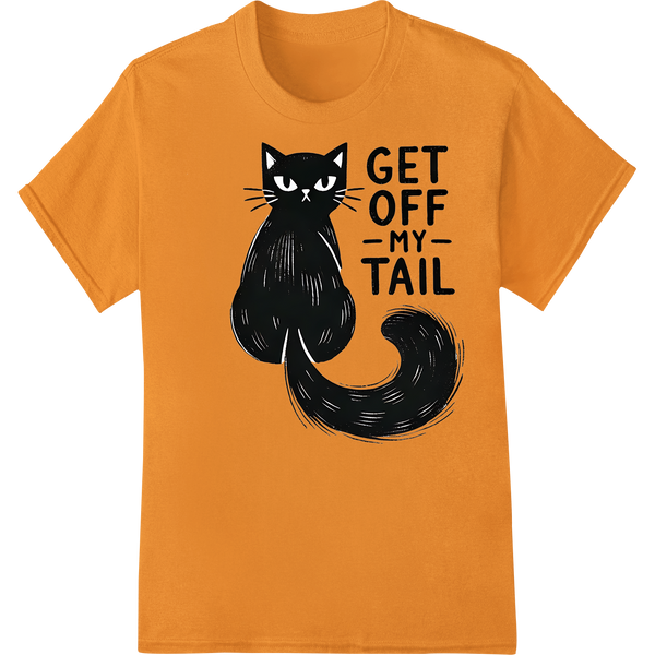 Sassy Cat Silhouette DTF Print Heat Transfer | Halloween Humor on orange shirt - SUPERDTF-DTF Prints-DTF Transfers-Custom DTF Prints