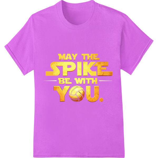 Volleyball Meets Star Wars: "May The Spike Be With You" on purple shirt - SUPERDTF-DTF Prints-DTF Transfers-Custom DTF Prints