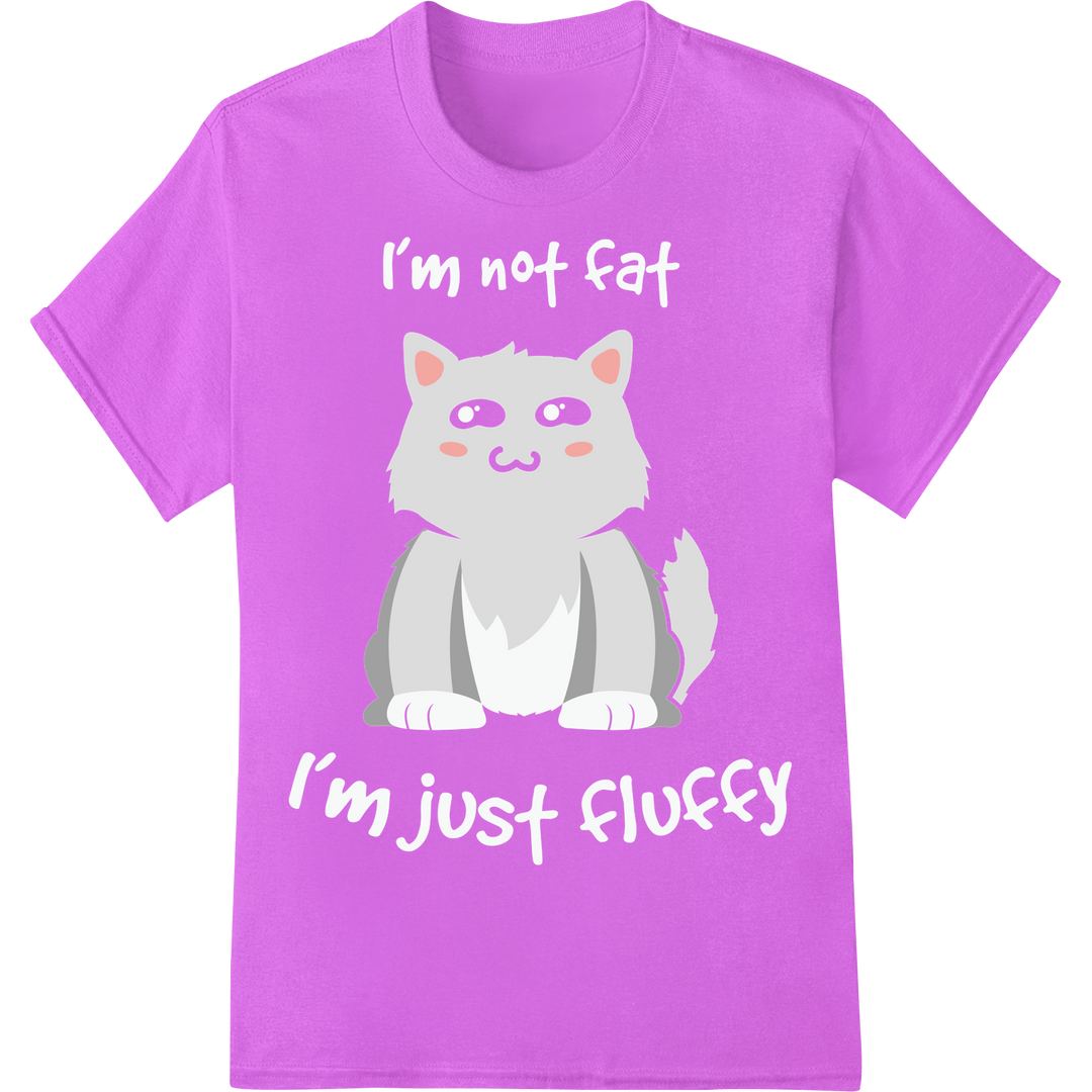 Adorable Gray Cat Print - Cute & Funny DTF Heat Transfer on purple shirt - SUPERDTF-DTF Prints-DTF Transfers-Custom DTF Prints