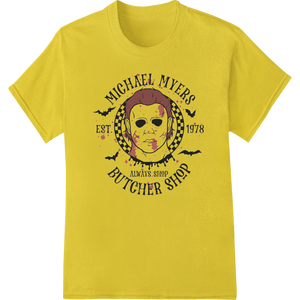 Unleash Terror with Michael Myers - Halloween DTF Print made with premium bulk t-shirt printing