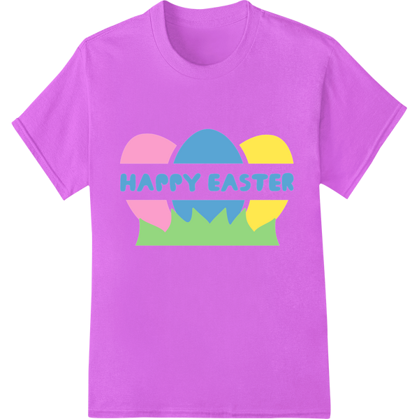 Vibrant Easter Eggs DTF Print Heat Transfer | Spring Design on purple shirt - SUPERDTF-DTF Prints-DTF Transfers-Custom DTF Prints