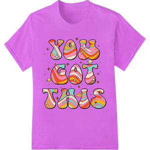 Vibrant heat transfer print on Groovy Easter 'You' Retro Psychedelic DTF Print Heat Transfer