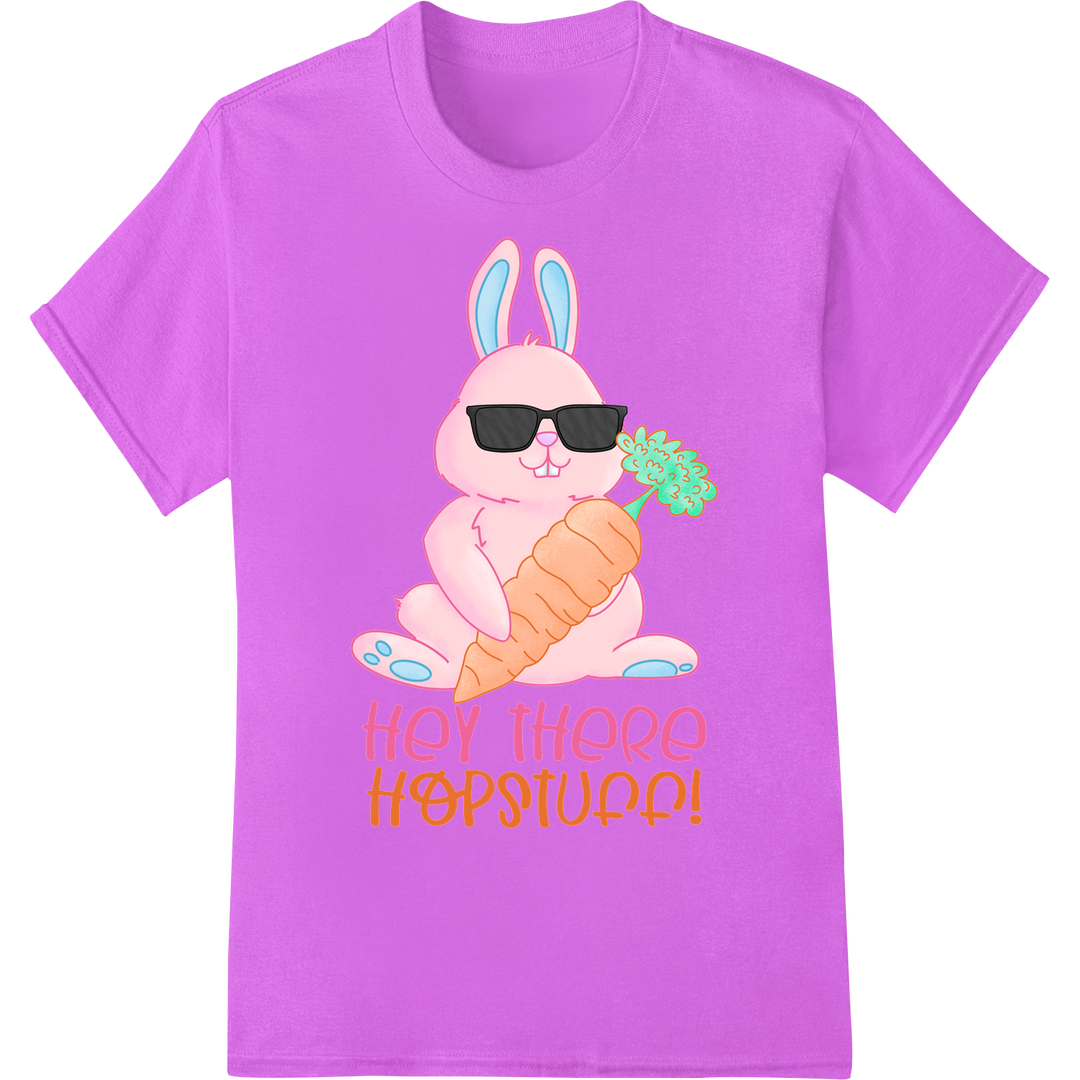 Hoppin' Cute Easter Bunny DTF Print Heat Transfer on purple shirt - SUPERDTF-DTF Prints-DTF Transfers-Custom DTF Prints