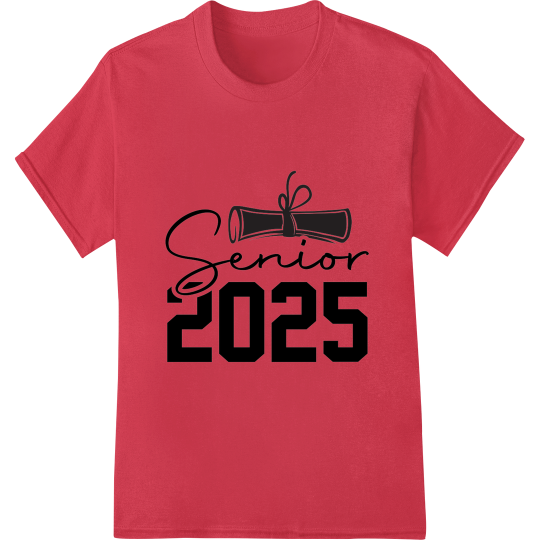 Celebrate Your Senior Year: Bold '2025' Graduation Print on red shirt - SUPERDTF-DTF Prints-DTF Transfers-Custom DTF Prints