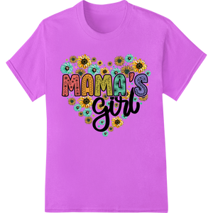 Vibrant vibrant DTF prints print on Mama's Girl: Colorful Floral Typography Mother's Day DTF