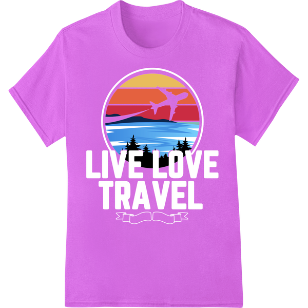 Soar into Summer: Retro Airplane Silhouette DTF Print on purple shirt - SUPERDTF-DTF Prints-DTF Transfers-Custom DTF Prints