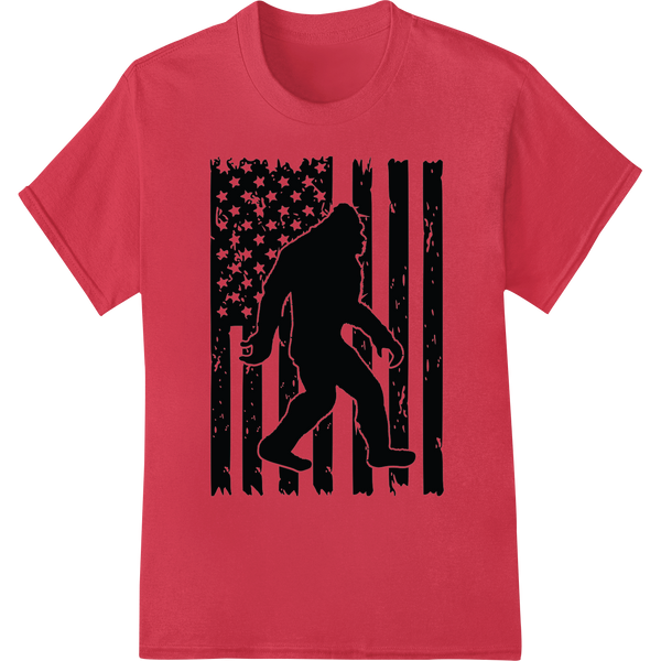 Bigfoot Silhouette: Unleash the Mystery on red shirt - SUPERDTF-DTF Prints-DTF Transfers-Custom DTF Prints