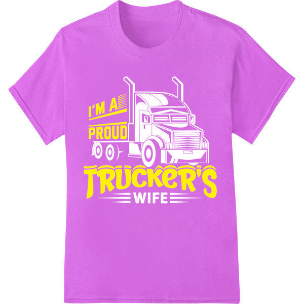 Proud Trucker's Bold Super DTF Heat Transfer Print on purple shirt - SUPERDTF-DTF Prints-DTF Transfers-Custom DTF Prints