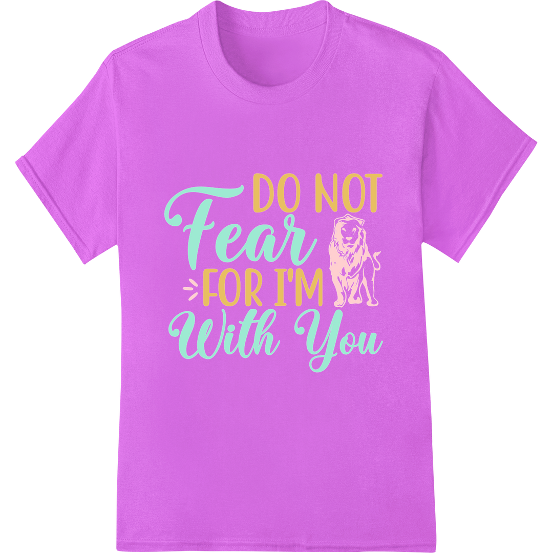 Inspiring Easter Faith DTF Print: "DO NOT Fear FOR I'M With You" on purple shirt - SUPERDTF-DTF Prints-DTF Transfers-Custom DTF Prints