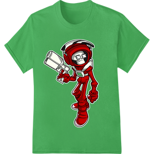 Cute Cartoon Robot Character - Whimsical Red Graphic showcasing advanced print on demand technology