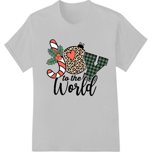 Festive Leopard Heart: Joyful Christmas DTF Print Design showcasing advanced custom apparel technology