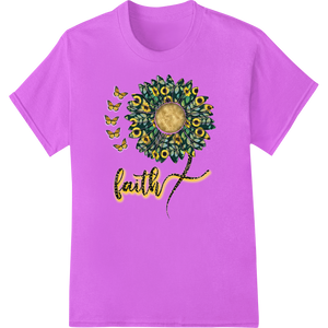 Peacock Feather Sunflower Faith DTF Print Heat Transfer enhanced with professional innovative apparel printing