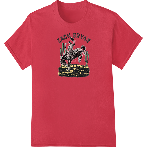 Zach Bryan Cowboy Rodeo Horse DTF Print Heat Transfer showcasing advanced custom t-shirts technology