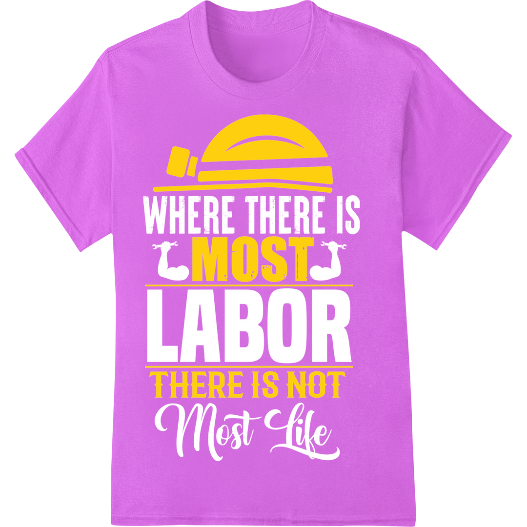 Bold Labor Day Typography DTF Transfer Print | Super DTF on purple shirt - SUPERDTF-DTF Prints-DTF Transfers-Custom DTF Prints