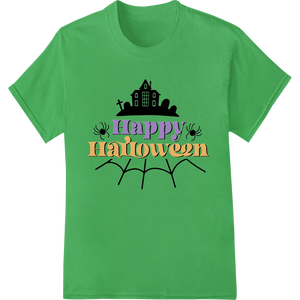 Spooky 'Happy Halloween' Heat Transfer Design with custom print on demand artwork