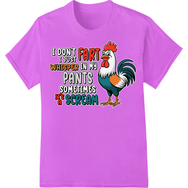 Hilarious Rooster Humor T-Shirt Animal Print - Super DTF on purple shirt - SUPERDTF-DTF Prints-DTF Transfers-Custom DTF Prints