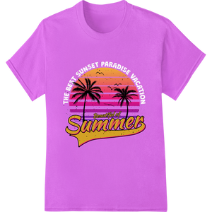 Tropical Sunset Paradise: Summer DTF Print Heat Transfer with custom durable print transfers artwork