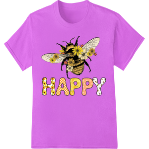 Cutting-edge DTF printing experts featured on Buzzing with Joy: Bee Happy Floral Spring DTF Transfer