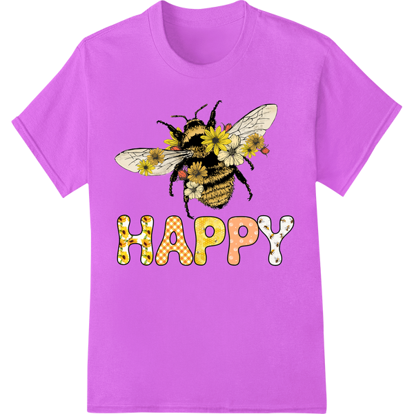 Cutting-edge DTF printing experts featured on Buzzing with Joy: Bee Happy Floral Spring DTF Transfer