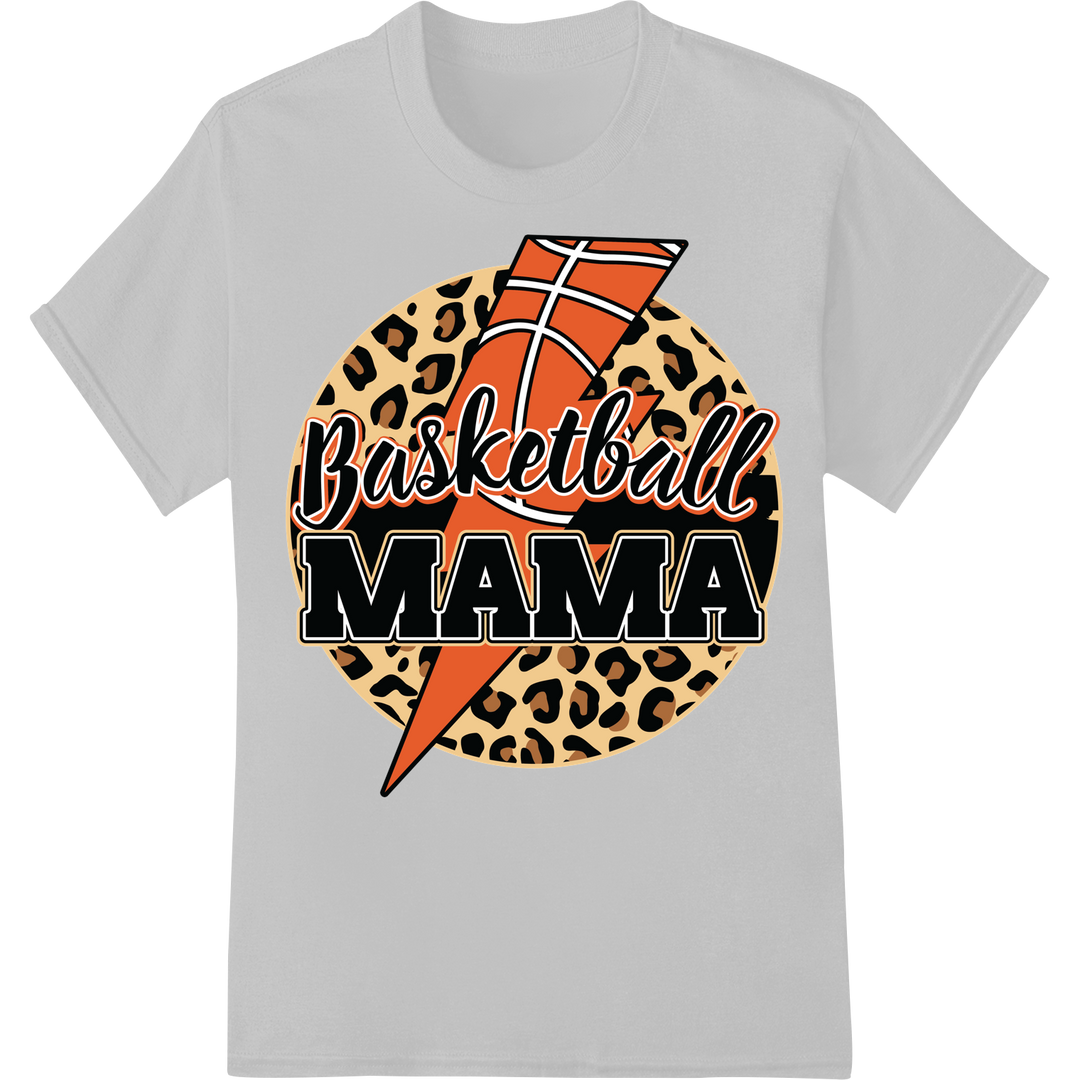 Fierce Basketball Mama Cheetah Print DTF Heat Transfer on white shirt - SUPERDTF-DTF Prints-DTF Transfers-Custom DTF Prints