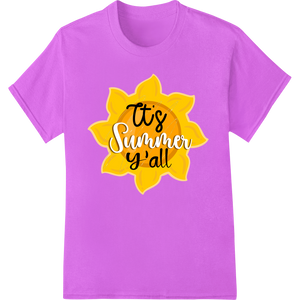 Sunny 'It's Summer Y'all' DTF Print Heat Transfer Design made with premium high-quality t-shirt printing