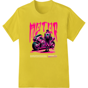 Neon Pink Motorcycle Graphic Print Heat Transfer - Super DTF featuring professional DTF printing service