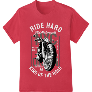 Custom bulk t-shirt printing design - Ride Hard: NYC Motorcycle Graphic DTF Print Heat Transfer