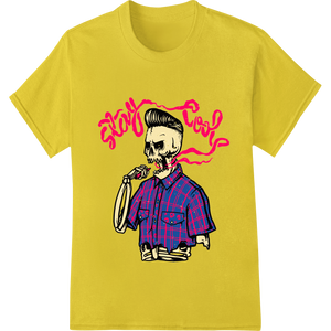 Stay Cool Skeleton Hipster DTF Heat Transfer Print showcasing advanced DTF prints technology