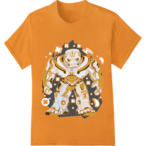 Sleek Robotic Character DTF Print Heat Transfer enhanced with professional vibrant DTF prints