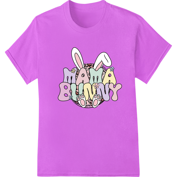 Retro Easter Bunny Family DTF Print Heat Transfer on purple shirt - SUPERDTF-DTF Prints-DTF Transfers-Custom DTF Prints