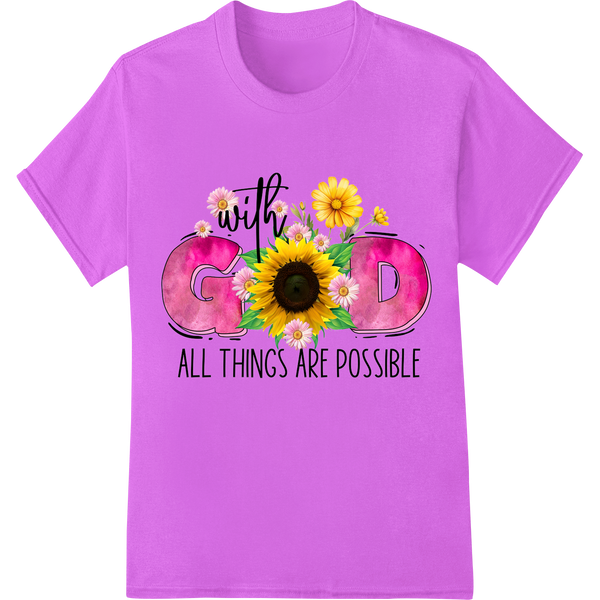 Floral Faith: Inspirational Sunflower DTF Print Transfer enhanced with professional DTF printing technology