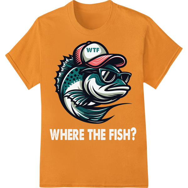 Edgy 'WTF' Fisherman DTF Print Heat Transfer | Super DTF on orange shirt - SUPERDTF-DTF Prints-DTF Transfers-Custom DTF Prints