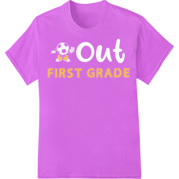 Bold 'First Grade' DTF Print Heat Transfer for Teachers on purple shirt - SUPERDTF-DTF Prints-DTF Transfers-Custom DTF Prints