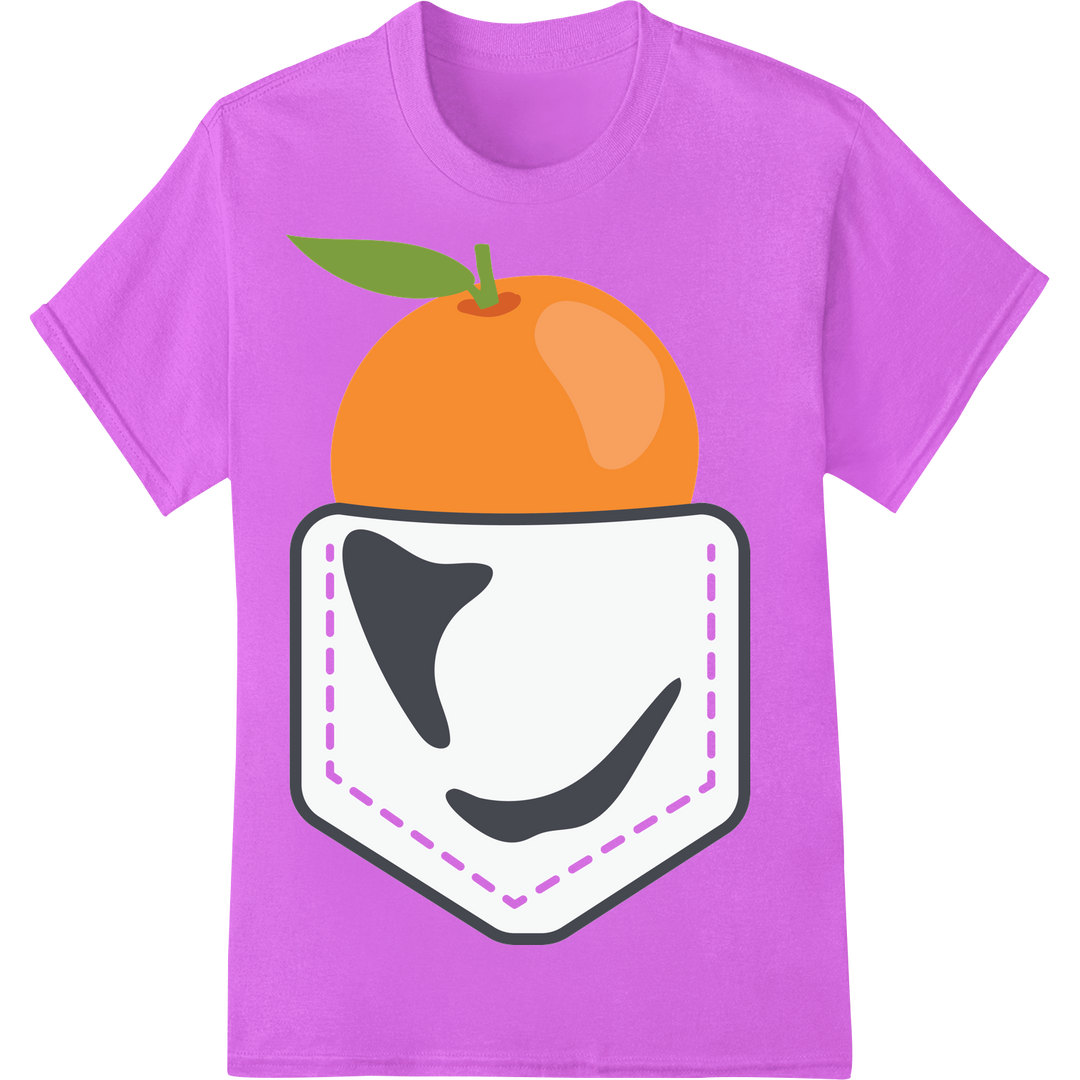 Vibrant Vegan Orange DTF Print Transfer | Healthy Lifestyle on purple shirt - SUPERDTF-DTF Prints-DTF Transfers-Custom DTF Prints