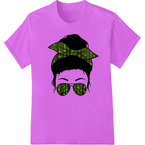 Matrix-Inspired St. Patrick's Day Sunglasses with Bow made with premium vibrant DTF prints