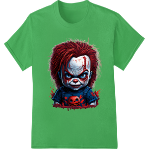 Innovative custom garment printing design on Terrifying Chucky Horror Doll Halloween DTF Print Transfer