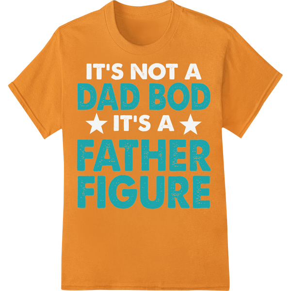 Retro 'DAD BOD FATHER FIGURE' DTF Print Heat Transfer on orange shirt - SUPERDTF-DTF Prints-DTF Transfers-Custom DTF Prints