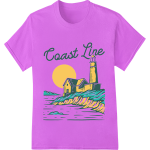 Coastal Charm: Lighthouse Beacon Amidst Crashing Waves with custom custom print solutions artwork