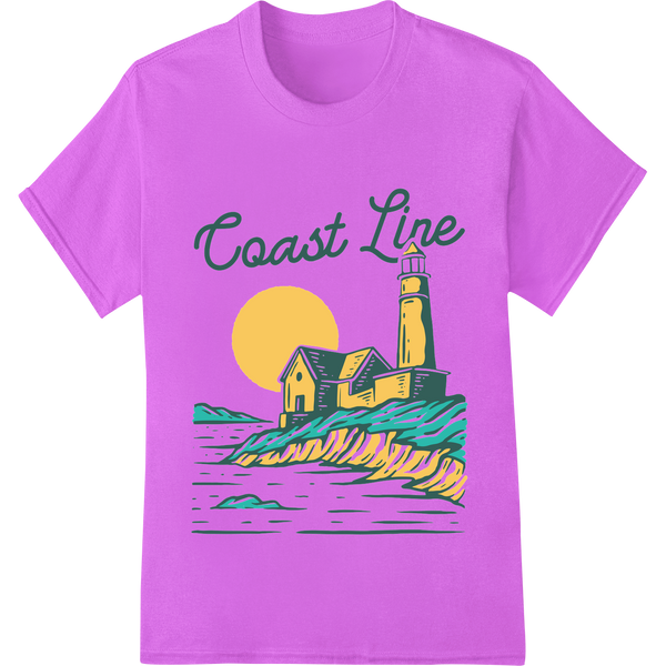 Coastal Charm: Lighthouse Beacon Amidst Crashing Waves with custom custom print solutions artwork