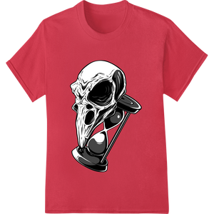 Macabre Memento Mori: Skull & Hourglass DTF Print Transfer - High-quality garment printing